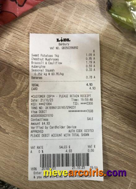 Lidl supermarket payment check